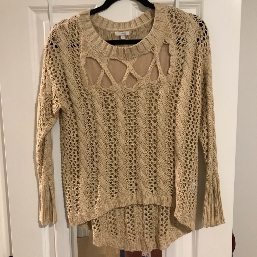 Cute sweater with mesh detail